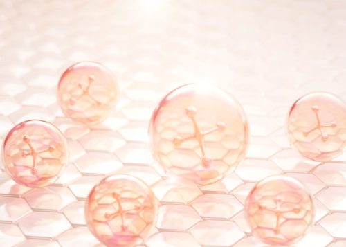 07molecule-inside-bubble-pink-background-3d-rendering-72